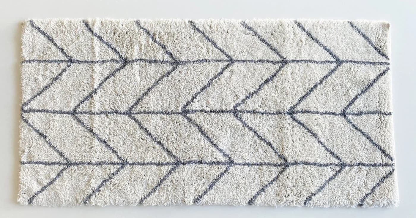 ADOB Badematte Premium 140x70 cm Weiß-Grau Baumwolle - Bild 2
