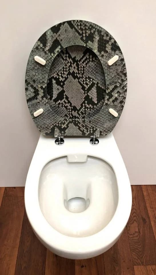 WC-Sitz ADOB Schlangenoptik Bunt Hochglanz mit verchromten Scharnieren - Bild 5