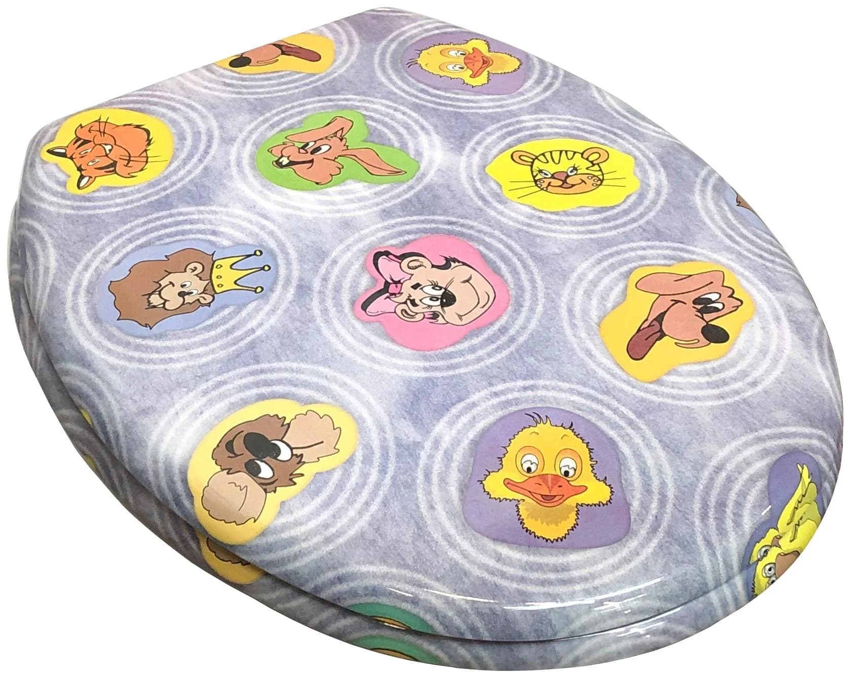 WC-Sitz ADOB Comic Bunt Oval mit messingverchromten Scharnieren