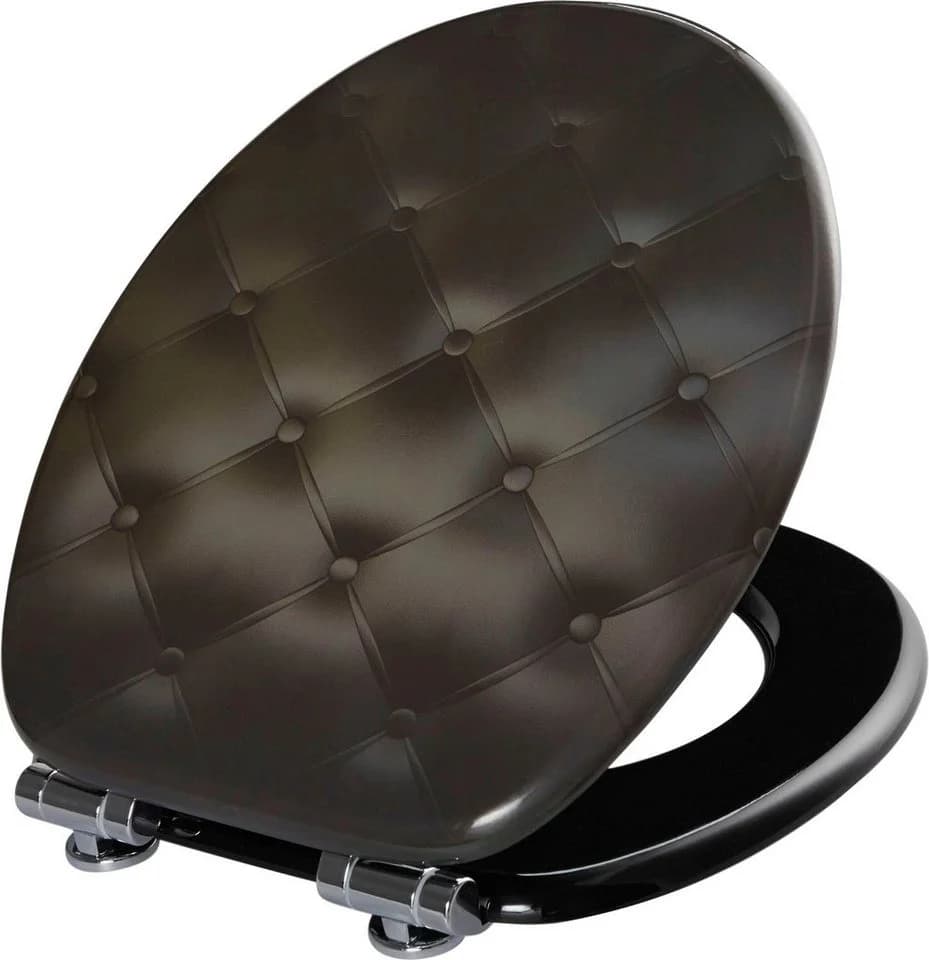 ADOB WC-Sitz mit SoftClose und Kunstleder-Kissen Schwarz - Bild 4