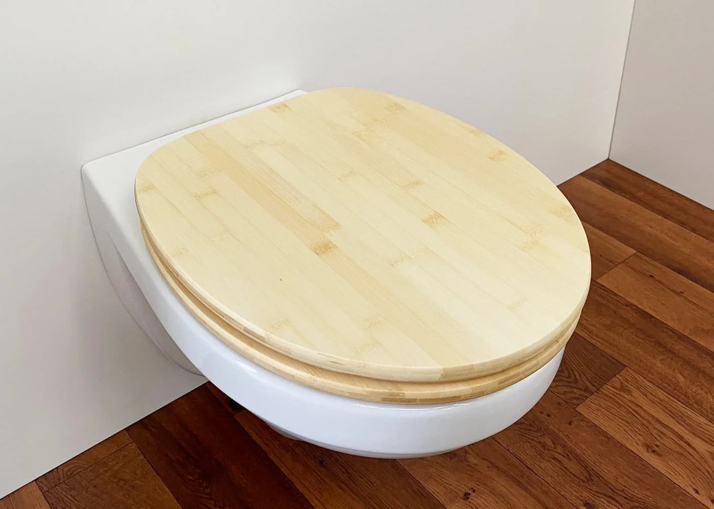 ADOB WC-Sitz Bambus hellbraun D-Form hochglänzend
