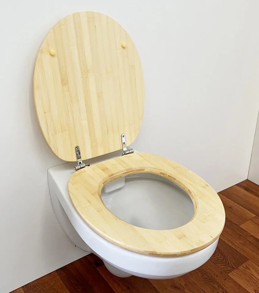 ADOB WC-Sitz Bambus hellbraun D-Form hochglänzend - Bild 3