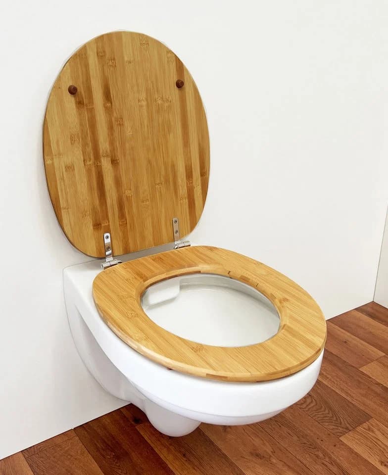 ADOB WC-Sitz Bambus Dunkelbraun D-Form Hochglanz - Bild 3