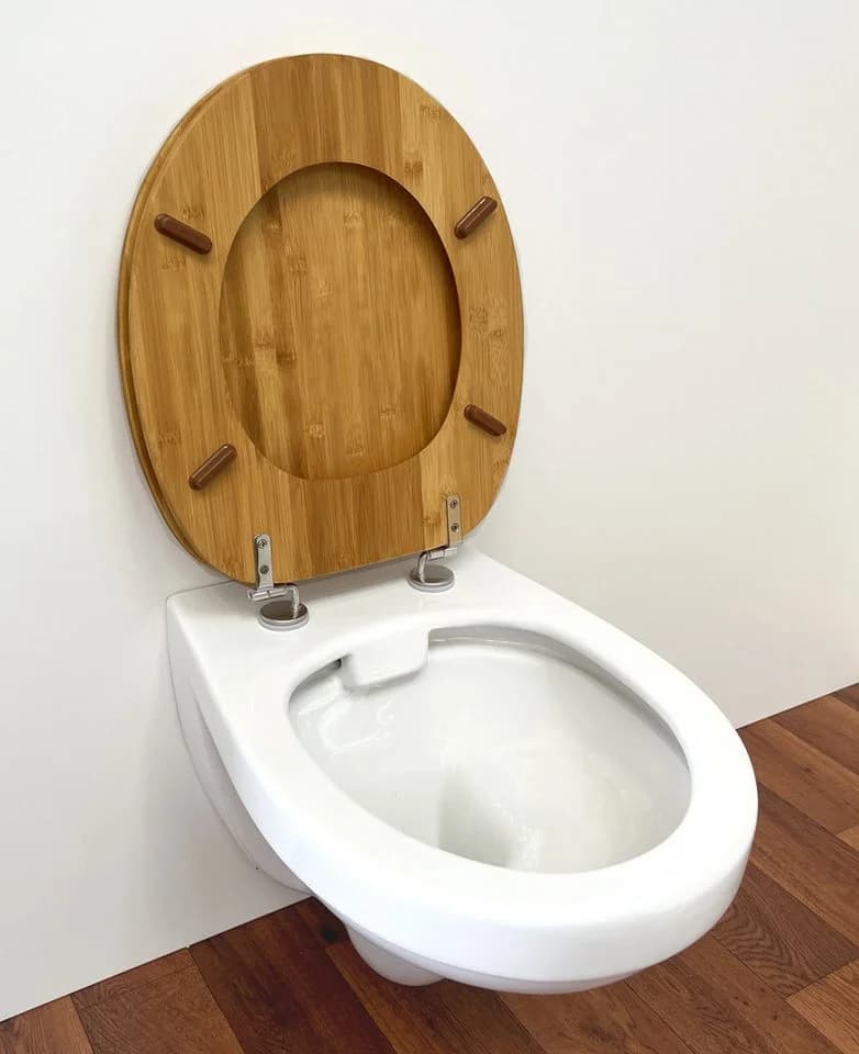ADOB WC-Sitz Bambus Dunkelbraun D-Form Hochglanz - Bild 4