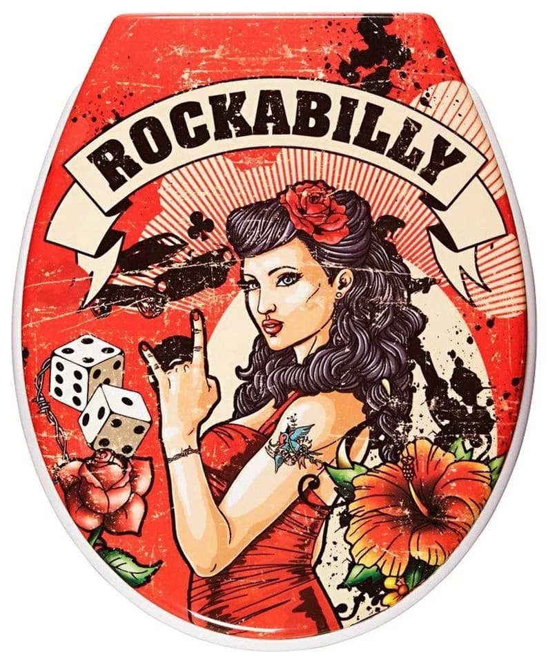 ADOB WC-Sitz Rockabilly Rot Bunt mit SoftClose - Bild 2