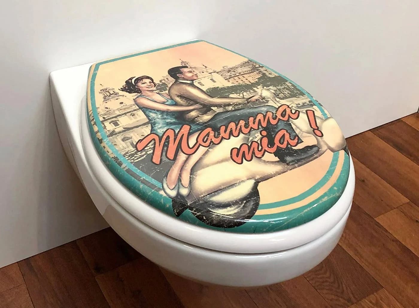 ADOB WC-Sitz Mamma Mia türkis/weiß mit Absenkautomatik