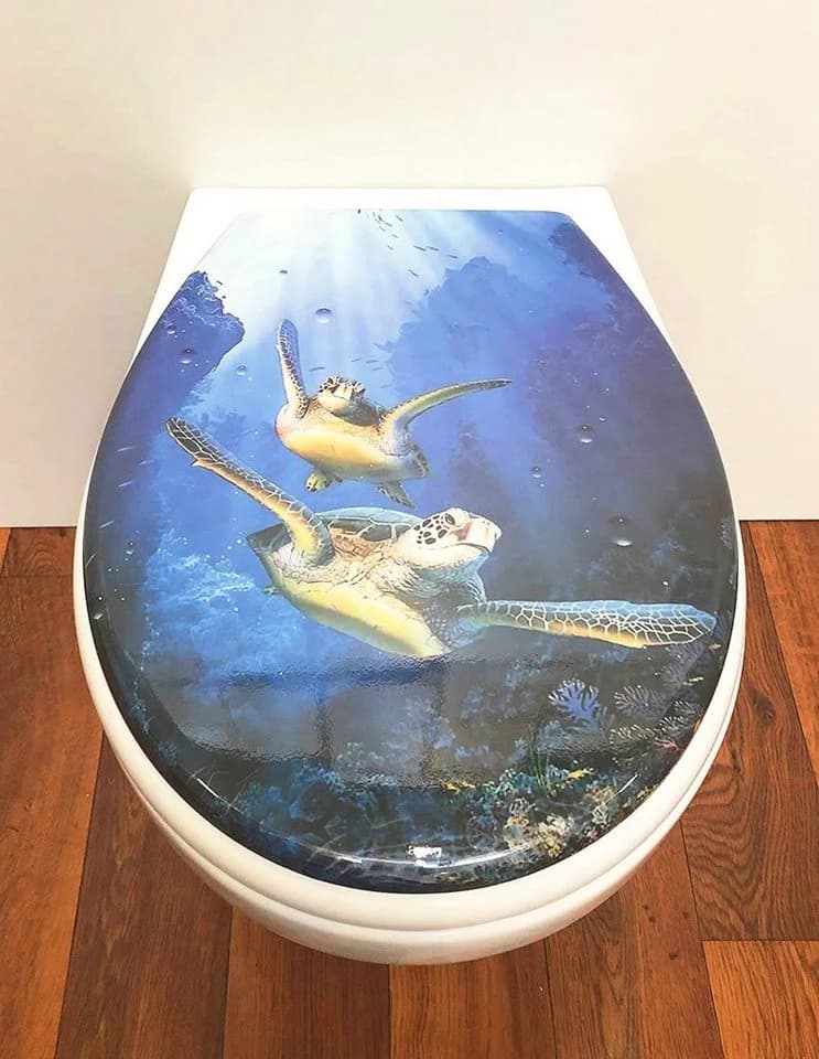 ADOB WC-Sitz Schildkröte Blau/Weiß mit Absenkautomatik - Bild 3