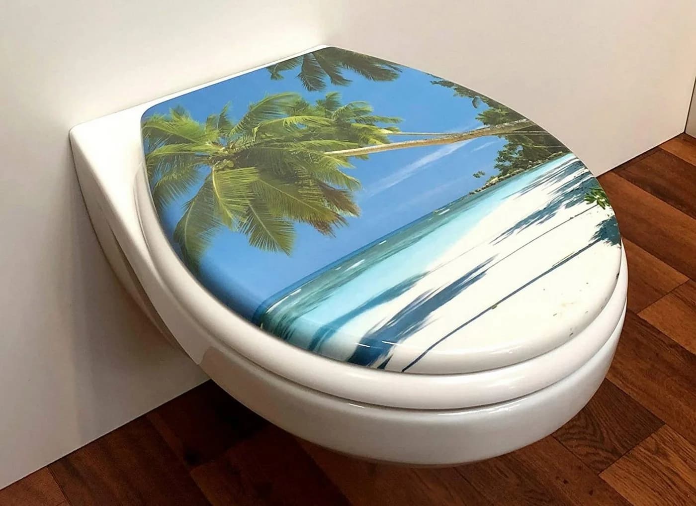 ADOB WC-Sitz Koh Samui Absenkautomatik Weiß Blau/Bunt