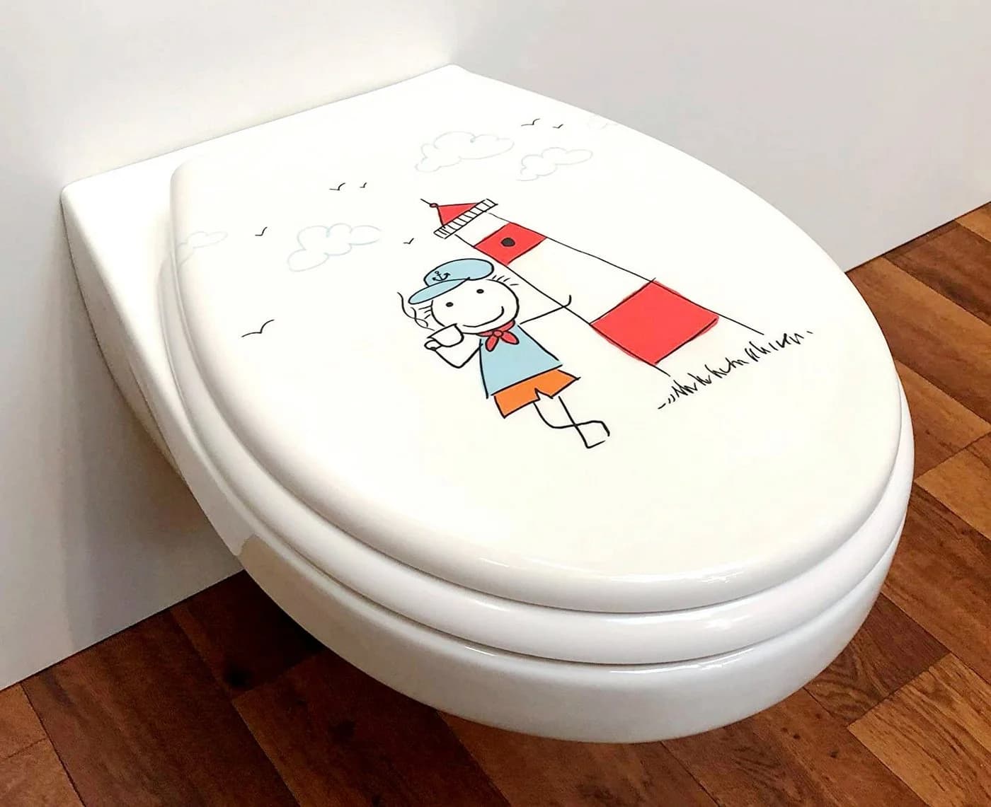 ADOB WC-Sitz Leuchtturm Bunt Weiß mit SoftClose