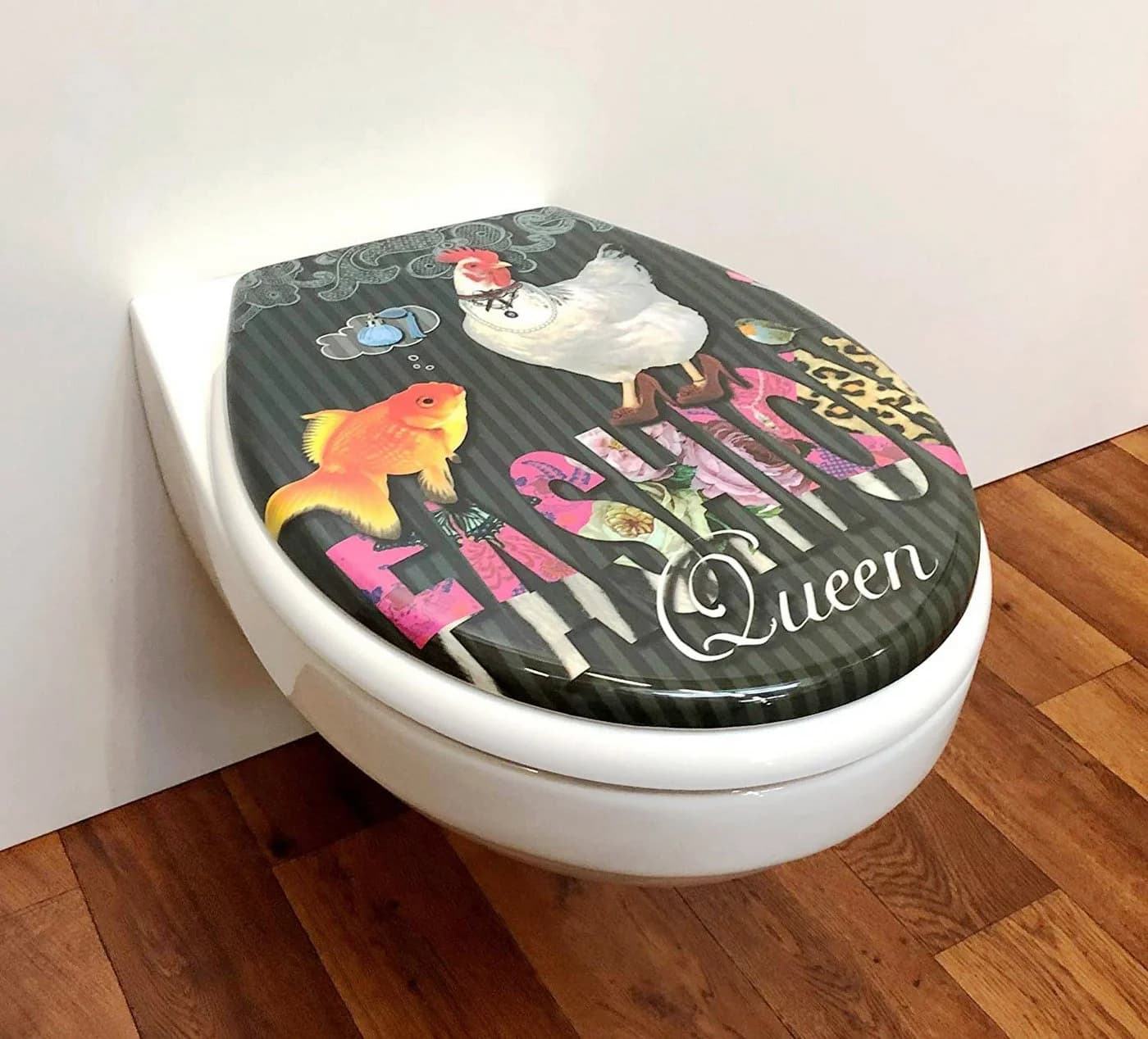 ADOB WC-Sitz Fashion Queen Schwarz/Bunt mit Absenkautomatik