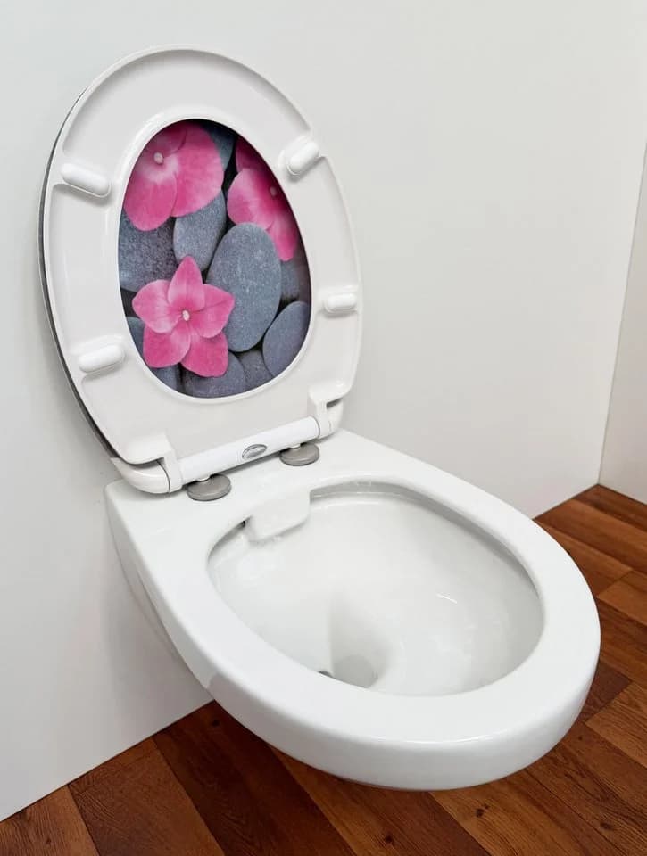 welltime WC-Sitz Classic Decor Pink Blossom mit Absenkautomatik - Bild 5