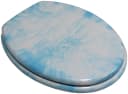 WC-Sitz ADOB Marmor Blau Oval mit Edelstahlscharnieren Bild 1