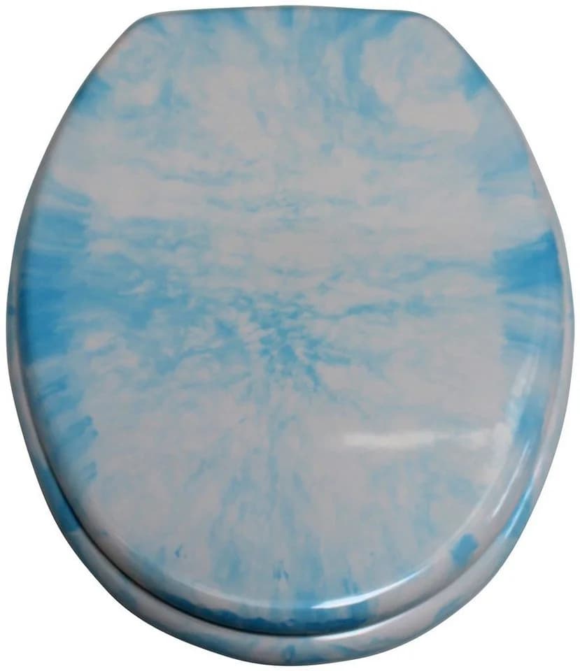 WC-Sitz ADOB Marmor Blau Oval mit Edelstahlscharnieren - Bild 2