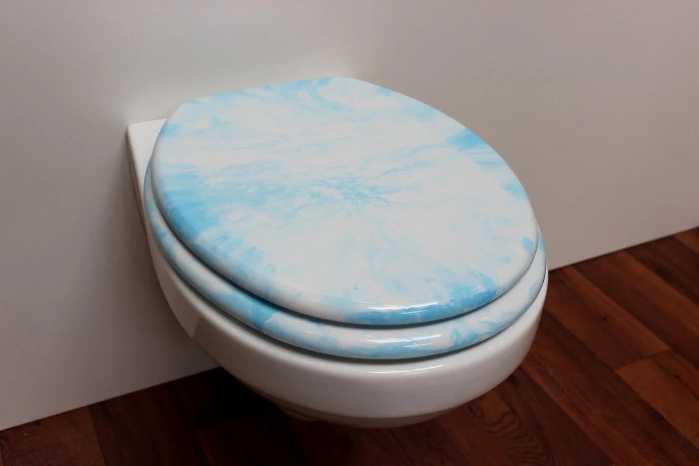WC-Sitz ADOB Marmor Blau Oval mit Edelstahlscharnieren - Bild 3
