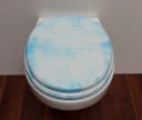 WC-Sitz ADOB Marmor Blau Oval mit Edelstahlscharnieren Bild 4