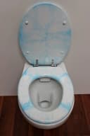 WC-Sitz ADOB Marmor Blau Oval mit Edelstahlscharnieren Bild 5