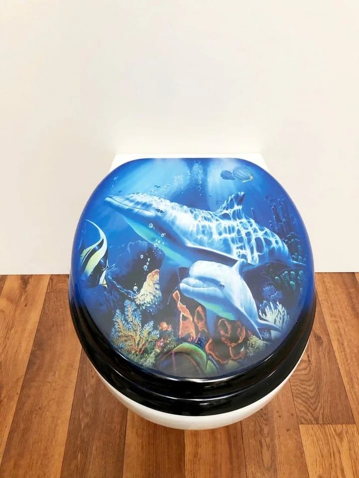 ADOB WC-Sitz Delfin Blau Hochglanz