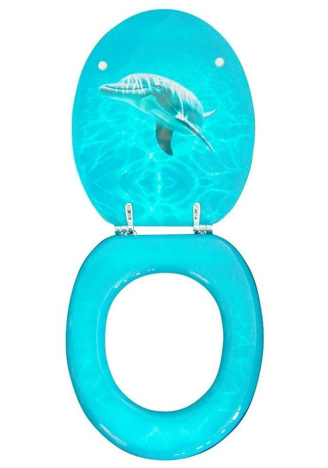 ADOB WC-Sitz Delfin II Blau Oval Hochglanz - Bild 3