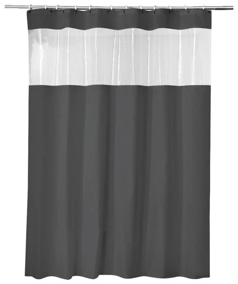 ADOB Duschvorhang Schwarz PEVA 180x200cm mit 12 Ringen - Bild 2