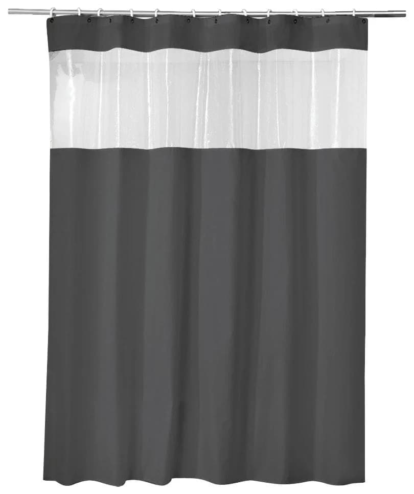 ADOB Duschvorhang Schwarz PEVA 180x200cm mit 12 Ringen - Bild 3