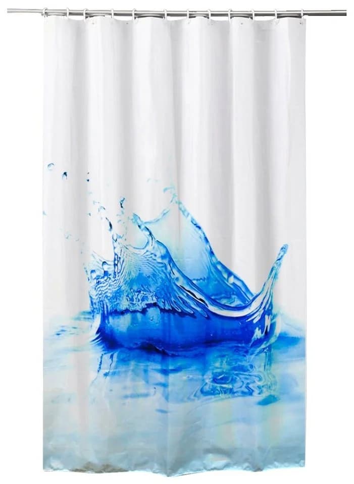 ADOB Duschvorhang 180x200 cm Polyester Blau/Weiß - Bild 2