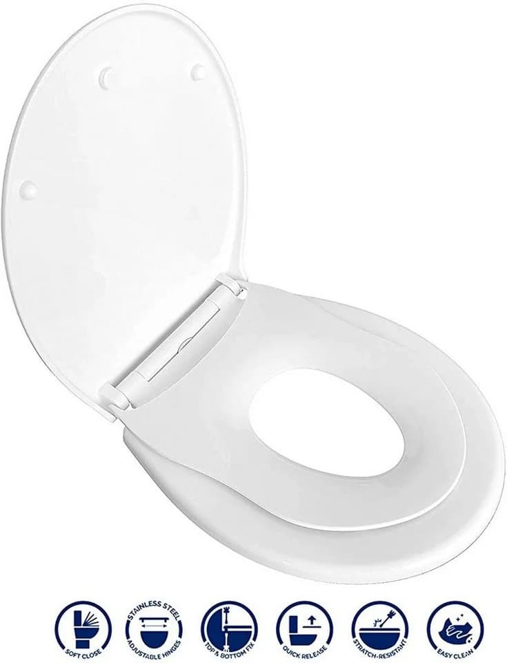 ADOB WC-Sitz Baby & Family Weiß Thermoplast mit Kindersitz - Bild 5