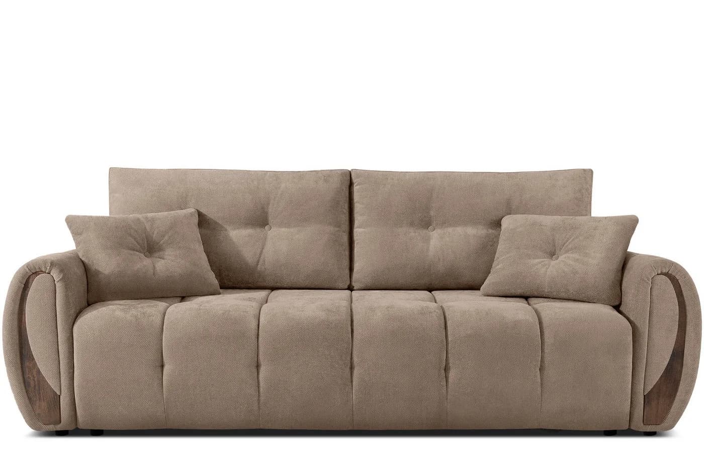KONSIMO NILO 3-Sitzer Schlafsofa mit Bettkasten und Wellenunterfederung Beige - Bild 4