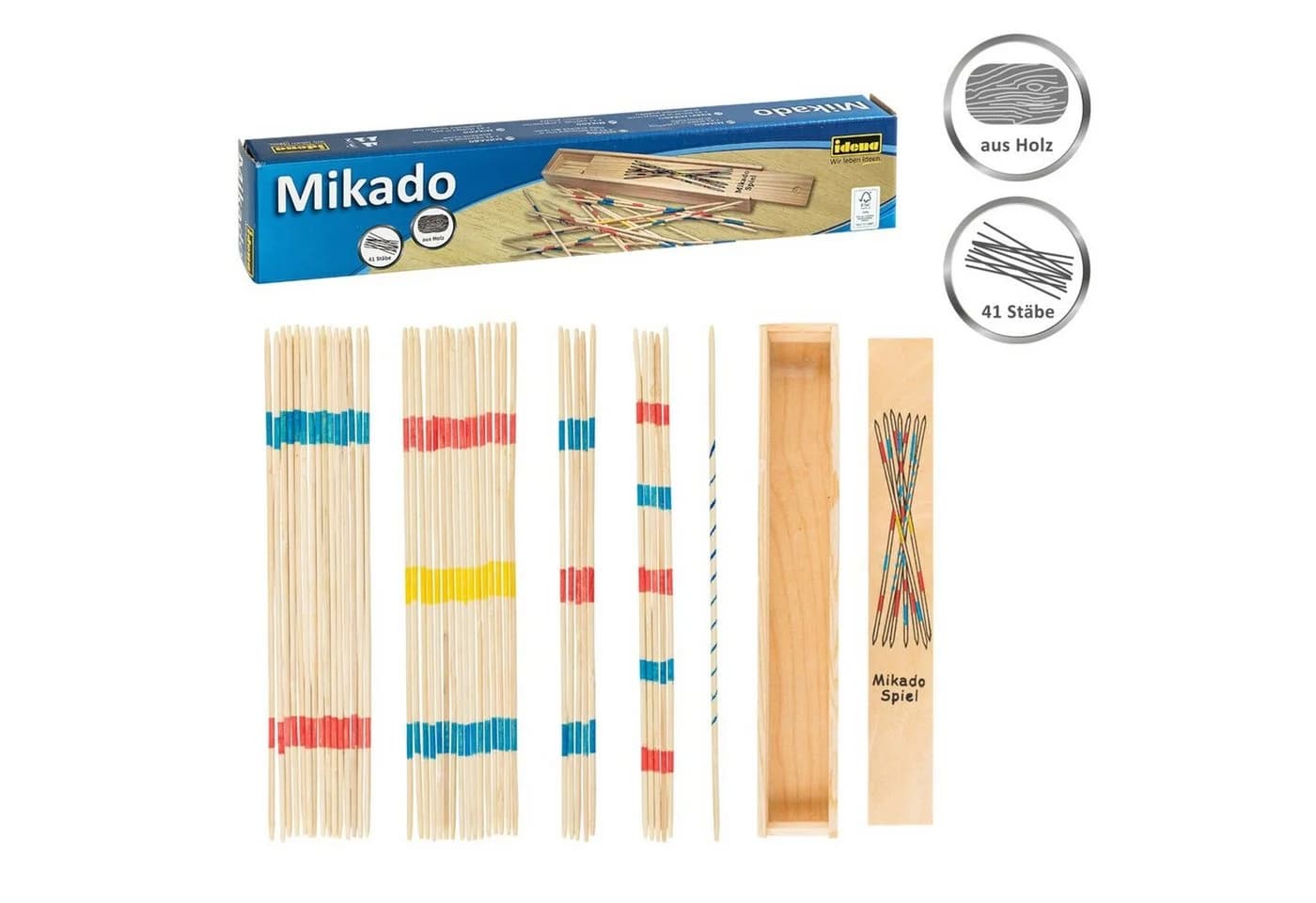 Idena Spiel Mikado Strategiespiel Bambus - Bild 2