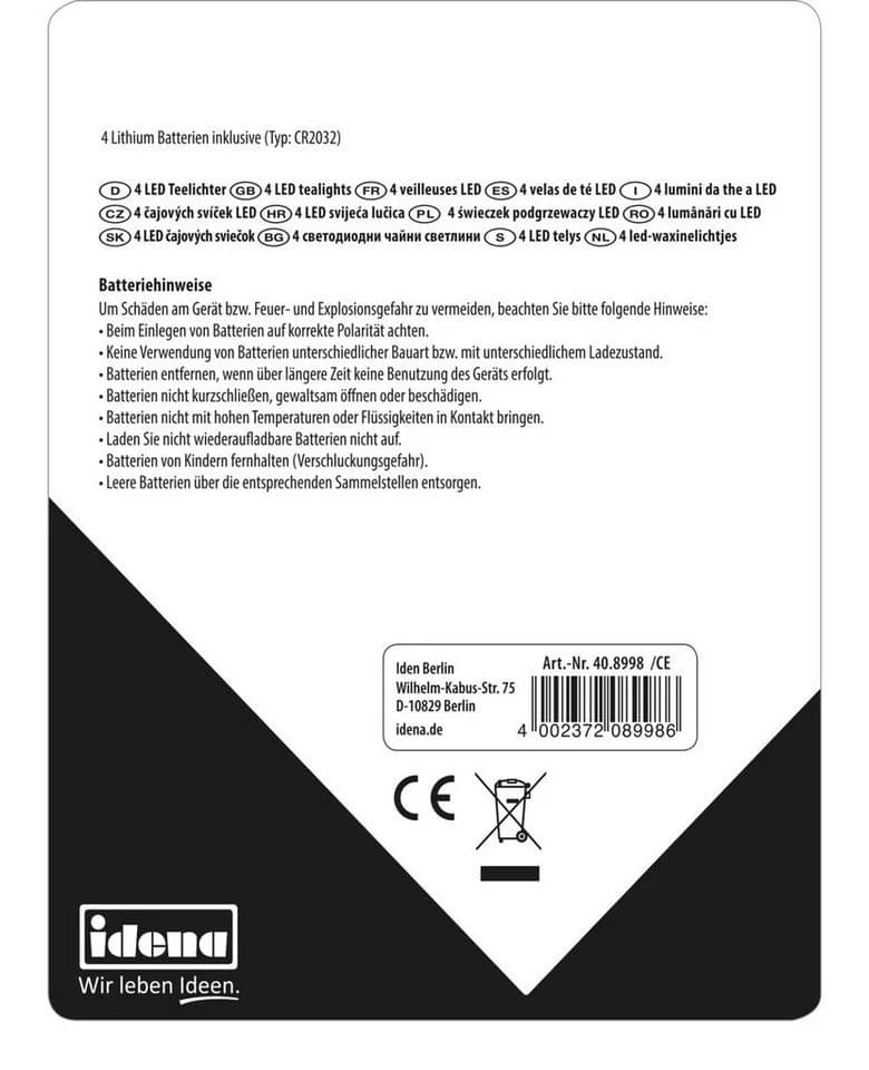 LED-Kerze mit Flackerndem Licht, Warmweiß, Batteriebetrieben