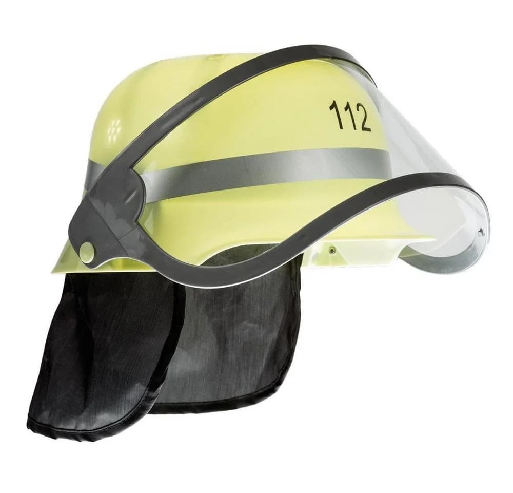 Idena Spielzeug-Helm Feuerwehrhelm mit klappbarem Visier und Nackentuch - Bild 2