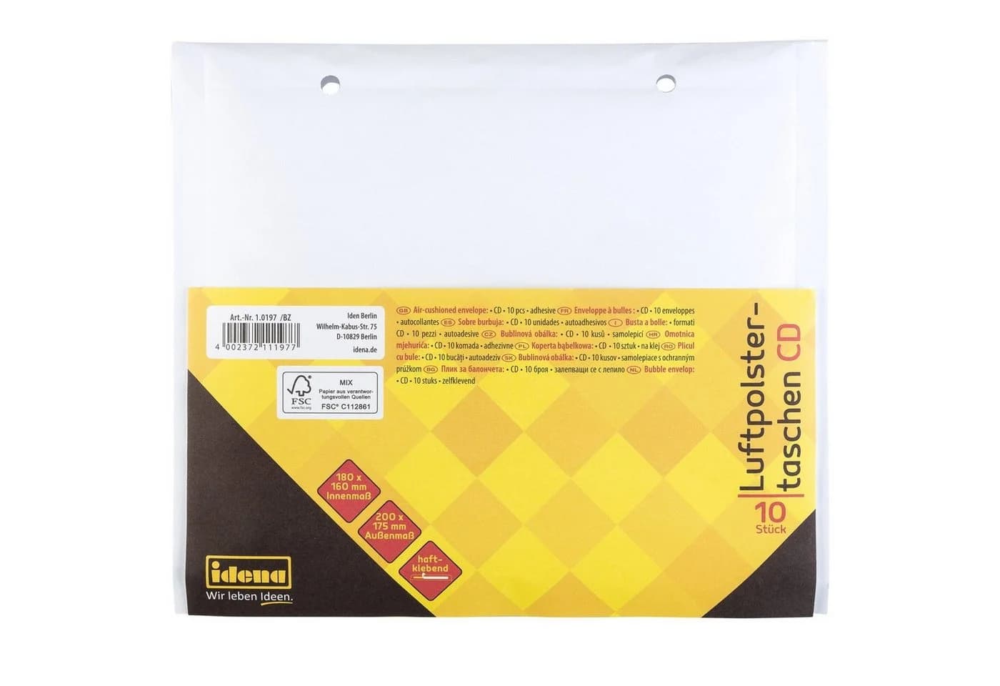 Idena Luftpolstertaschen CD haftklebend weiß - Bild 2
