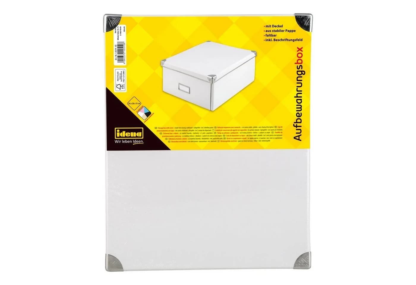 Idena Aufbewahrungsbox 10519 Weiß mit Metallverstärktem Deckel - Bild 4