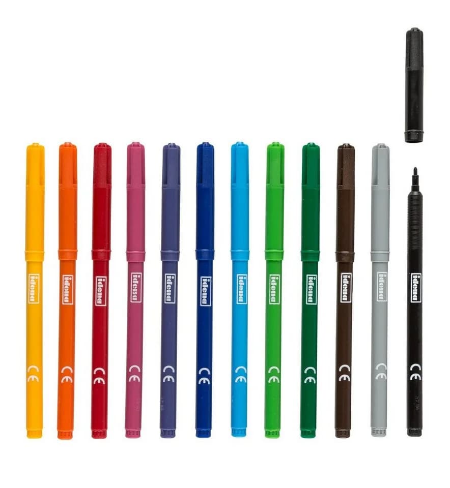Idena Fasermaler 12er Set Bunt mit 2 mm Spitze