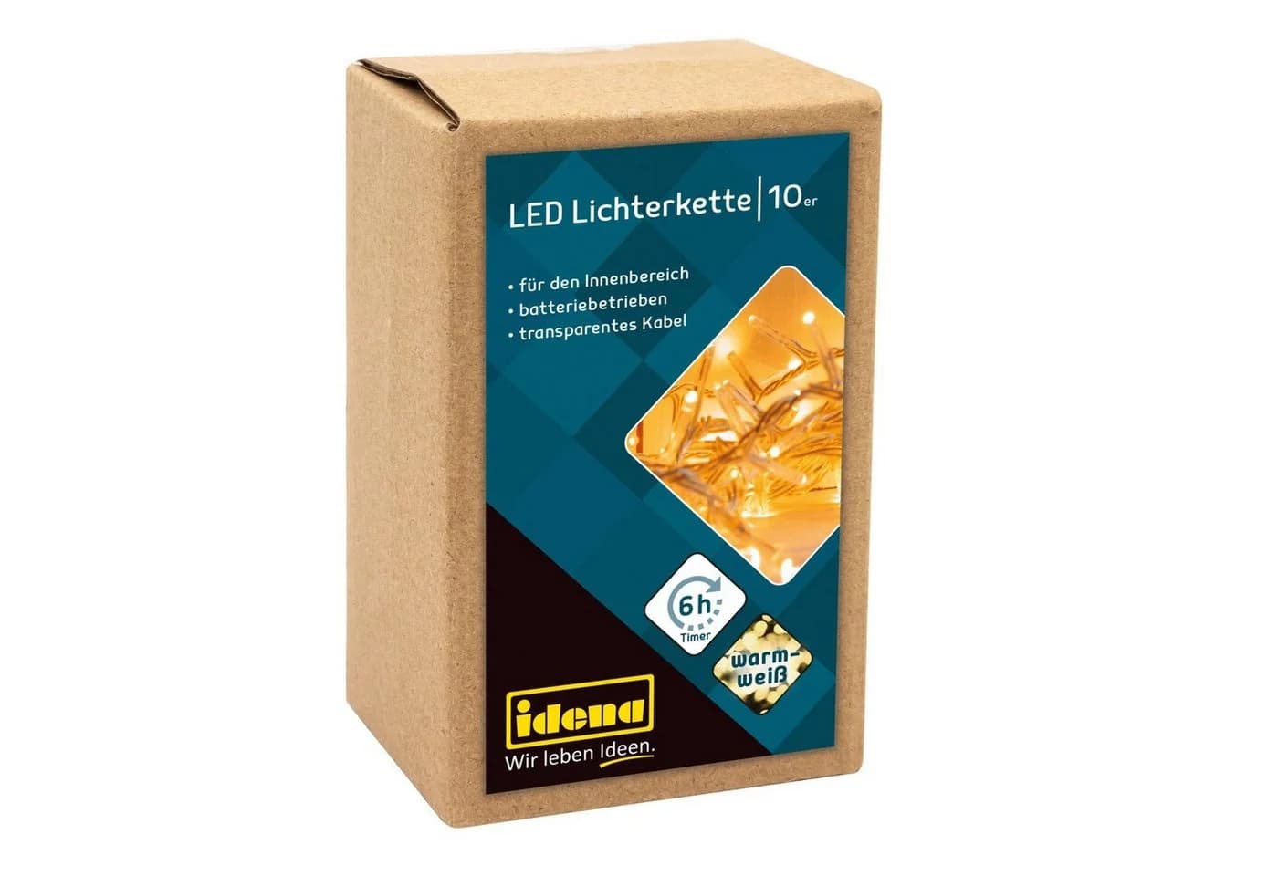 Idena LED-Lichterkette 10 LEDs Warmweiß mit Timer - Bild 4