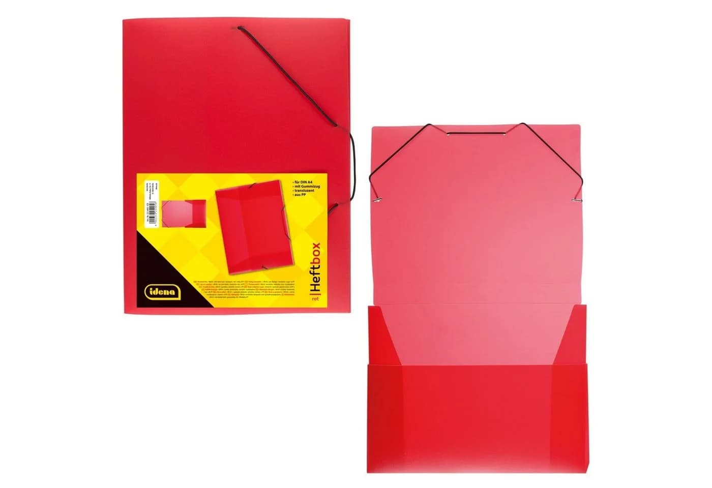 Idena Heftbox Gummizug PP transluzent rot DIN A4 - Bild 2