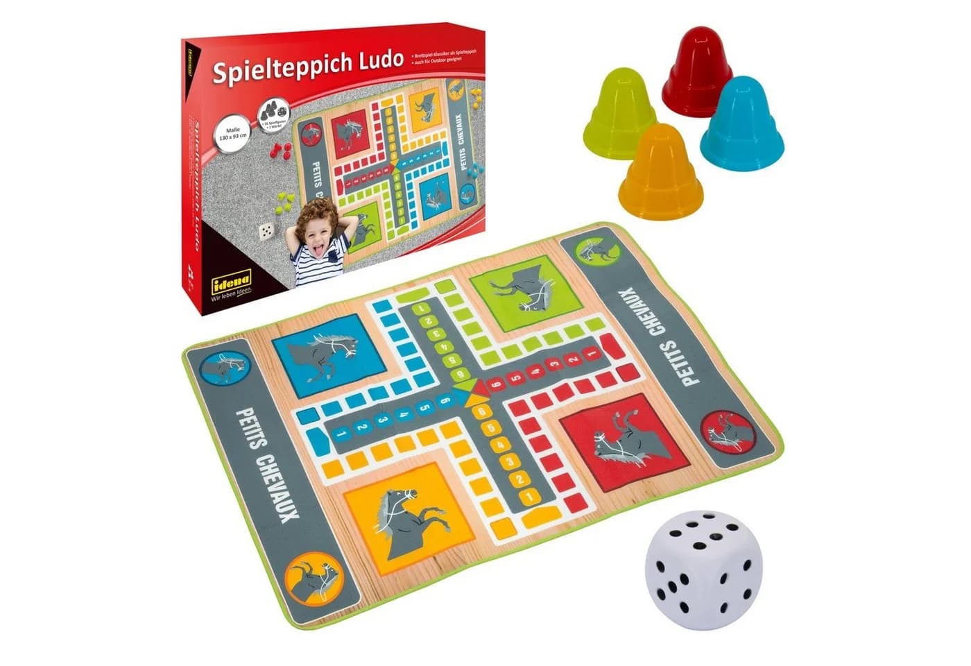 Idena Spiel 40126 Ludo Spielteppich 130x93cm - Bild 2