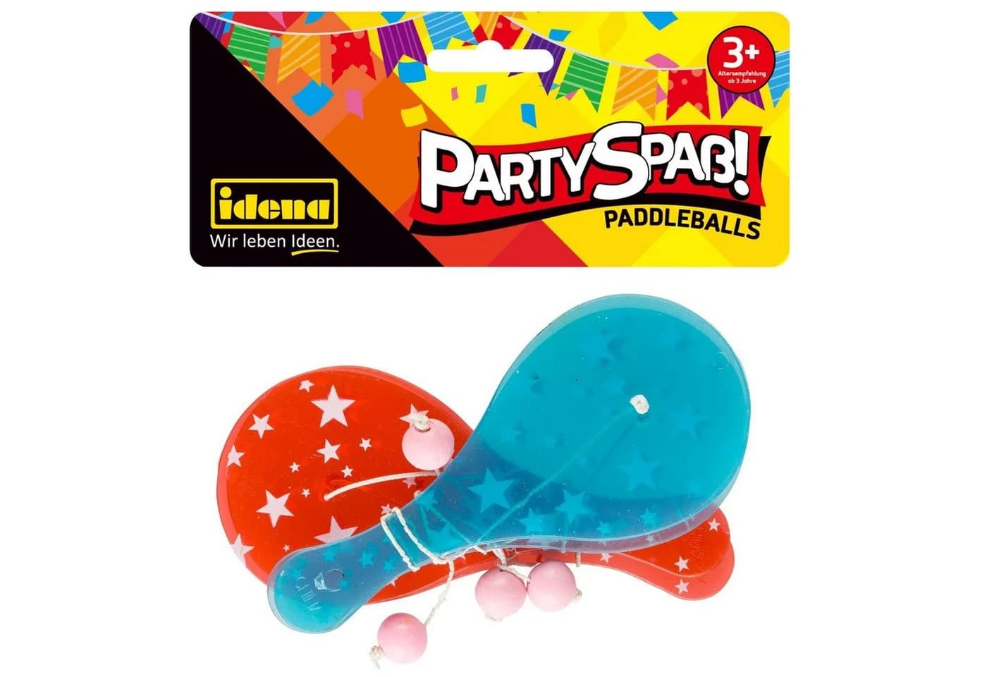 Idena Paddleballs 4 Stück - Geschicklichkeitsspiel ab 3 Jahren Bunt - Bild 2