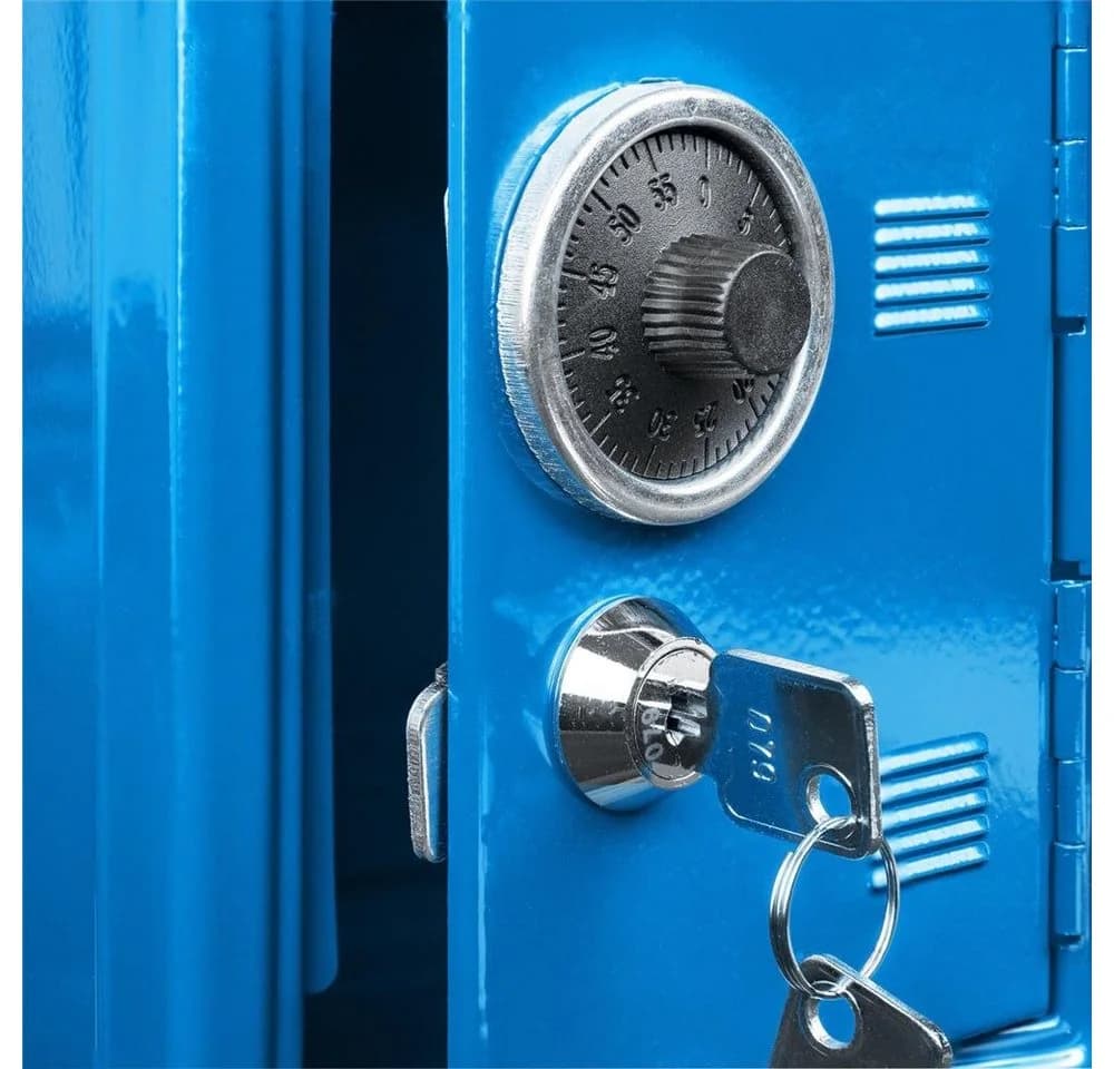 Idena Spardose Spartresor mit Zahlenschloss & Schlüsselschloss, Blau Metall - Bild 4