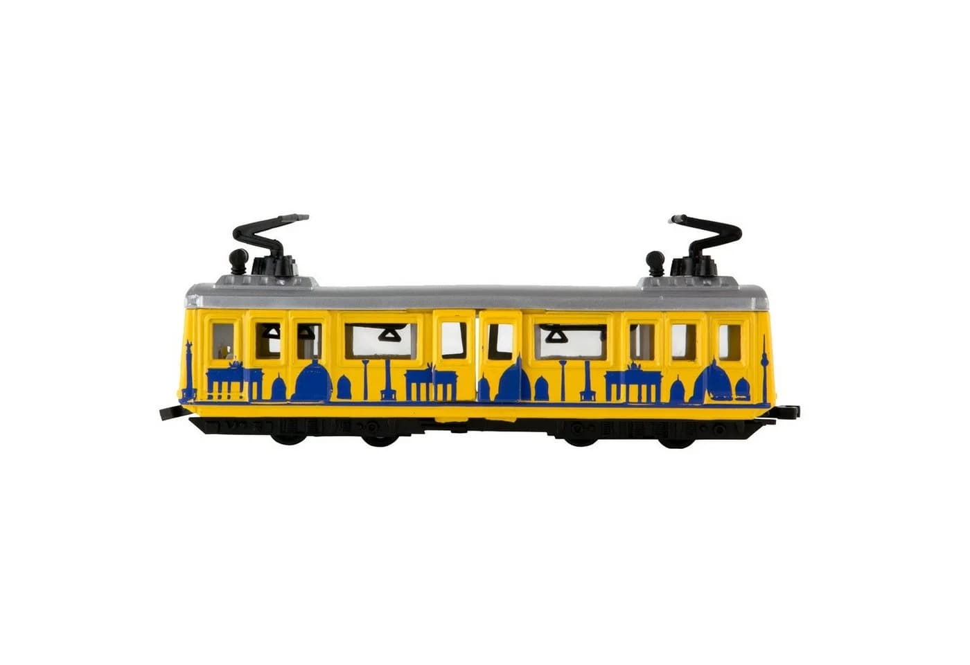 Idena Spielzeug-Straßenbahn Berliner Modell Rückzugmotor Gelb/Schwarz