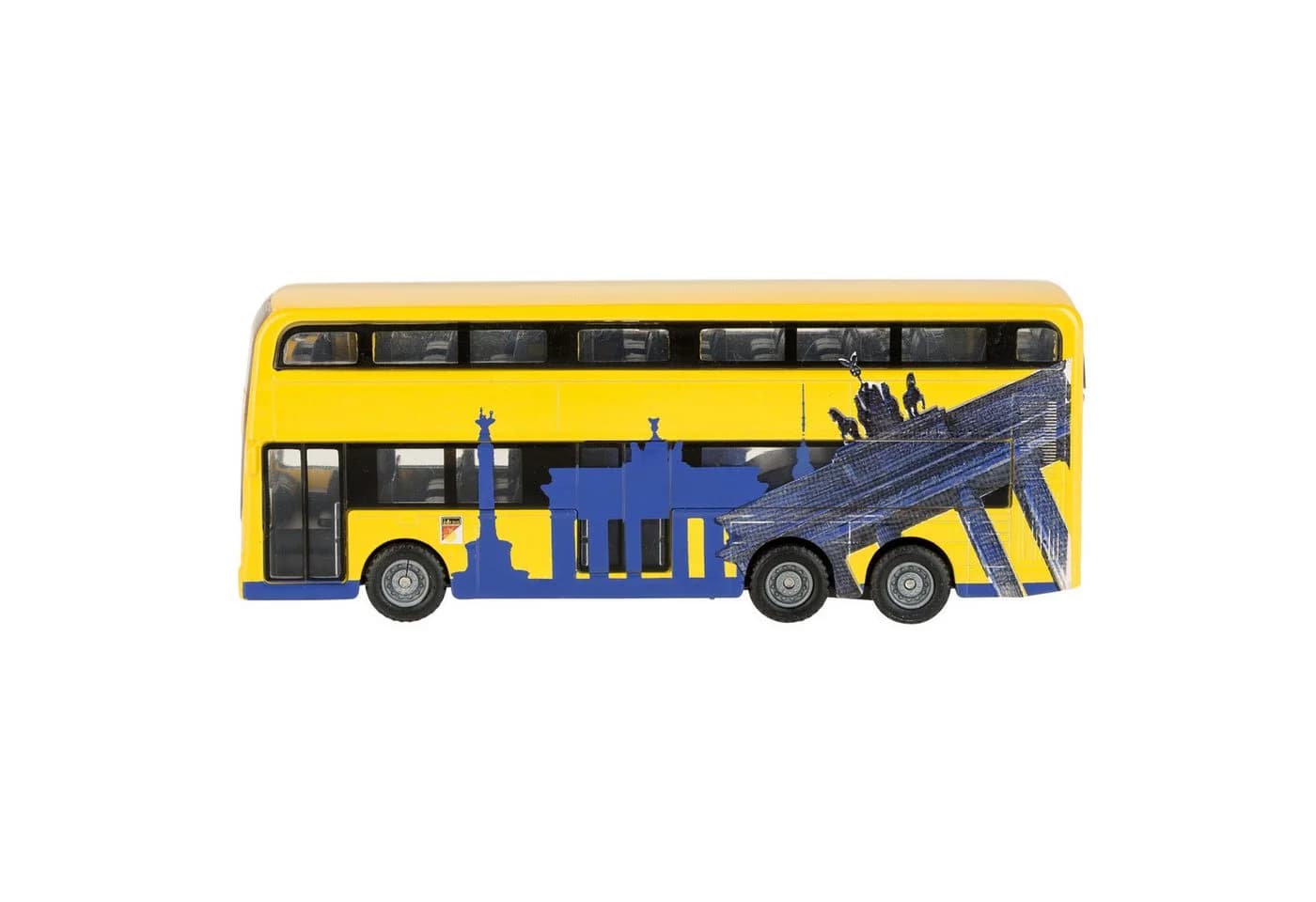 Idena Modellbus Berliner Doppeldecker Gelb mit Rückzugmotor - Bild 4