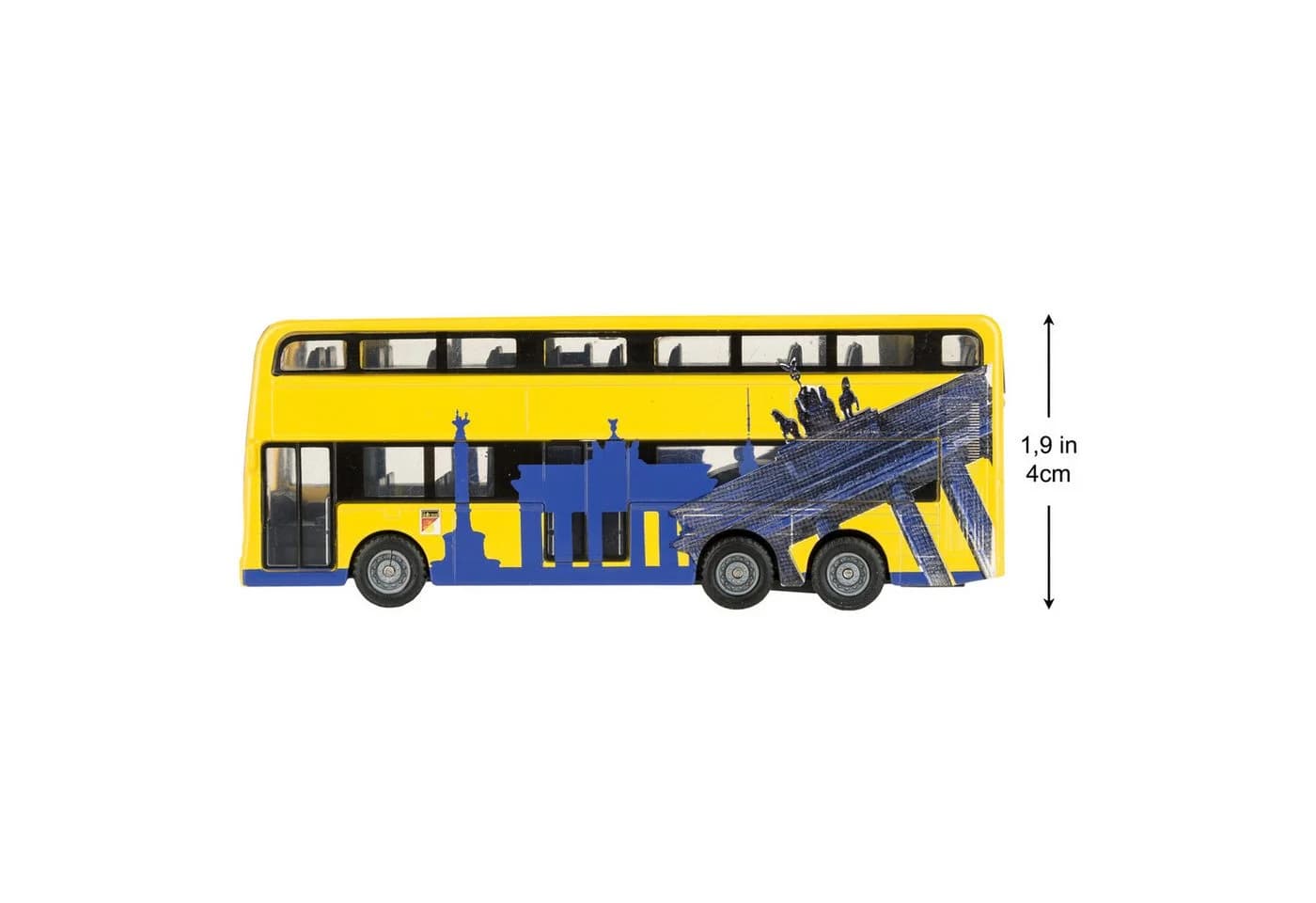 Idena Modellbus Berliner Doppeldecker Gelb mit Rückzugmotor - Bild 5