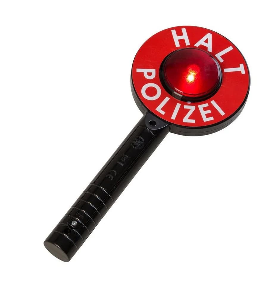 Idena Spielzeug-Polizei Einsatzset 40159 - Polizeikelle mit Lichtfunktion in Grün und Rot - Bild 4