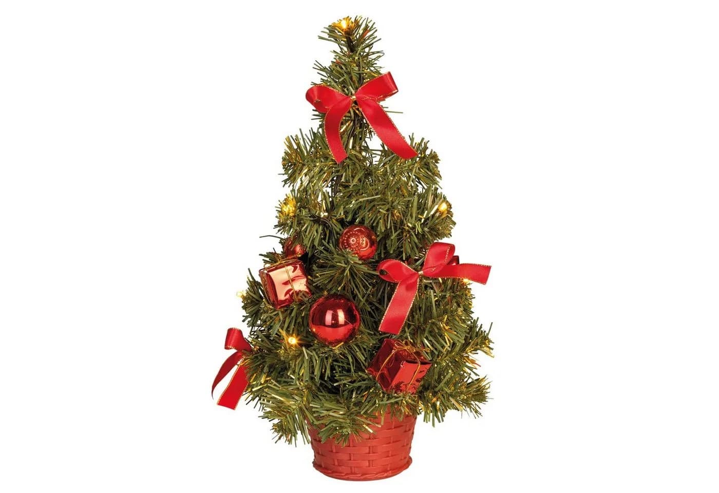 Idena Künstlicher Weihnachtsbaum 8582154 Grün/Rot LED 35 cm
