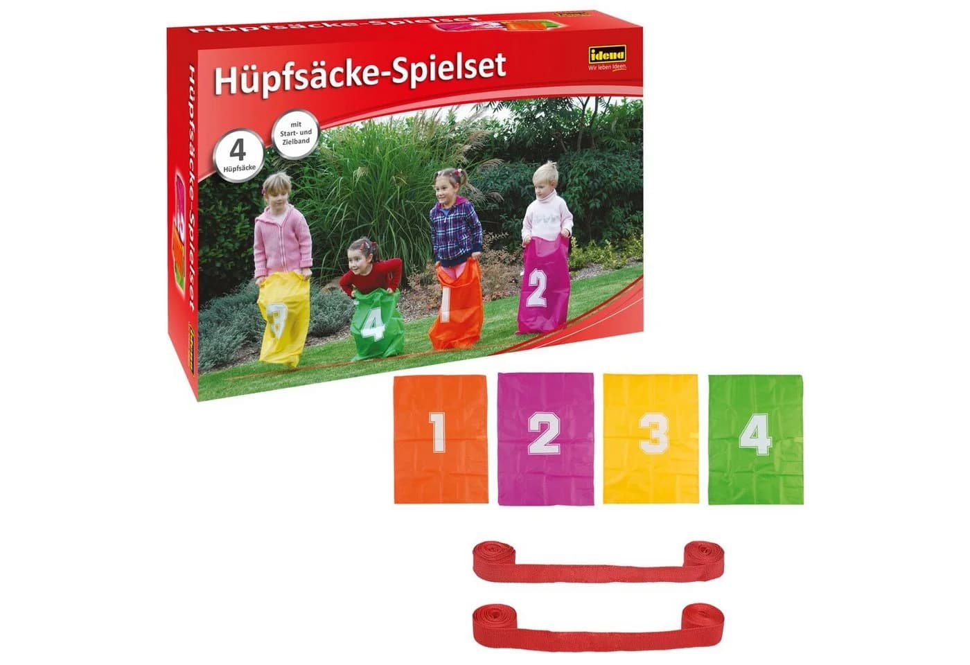 Idena Hüpfsäcke Spielset mit 4 Säcken, Startband & Heringen - Bild 2