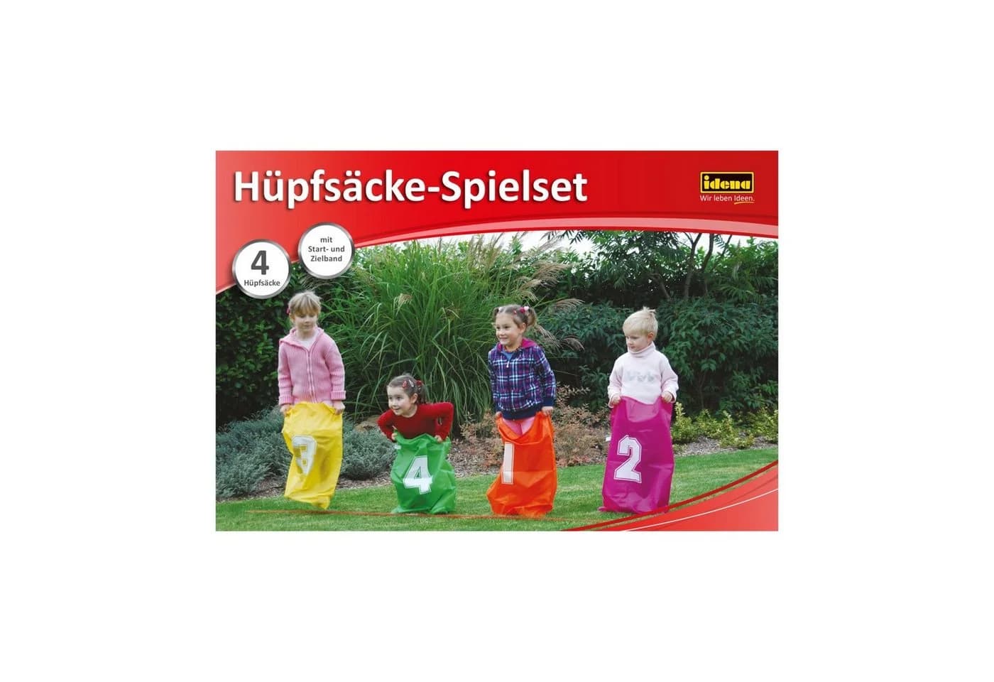 Idena Hüpfsäcke Spielset mit 4 Säcken, Startband & Heringen - Bild 3