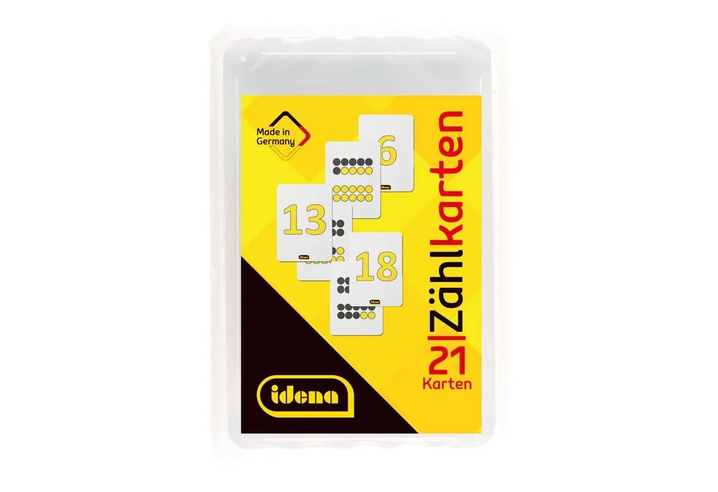 Idena Zählkarten 0-20, 21 Stück mit Kunststoffbox