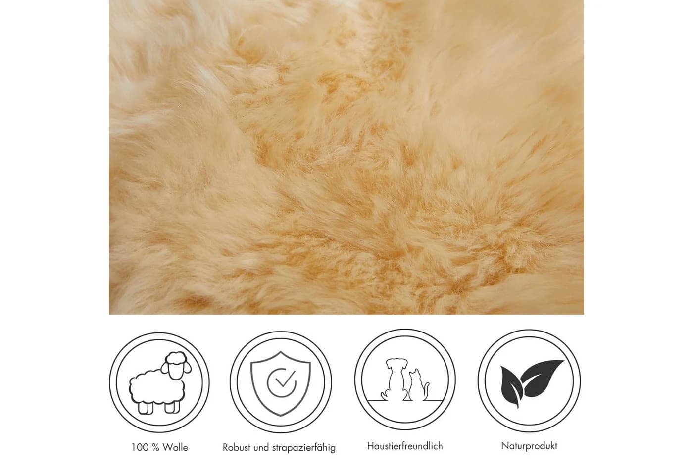 LUXOR living Stuhlkissen Lammfell 34x34 cm Beige - Bild 3
