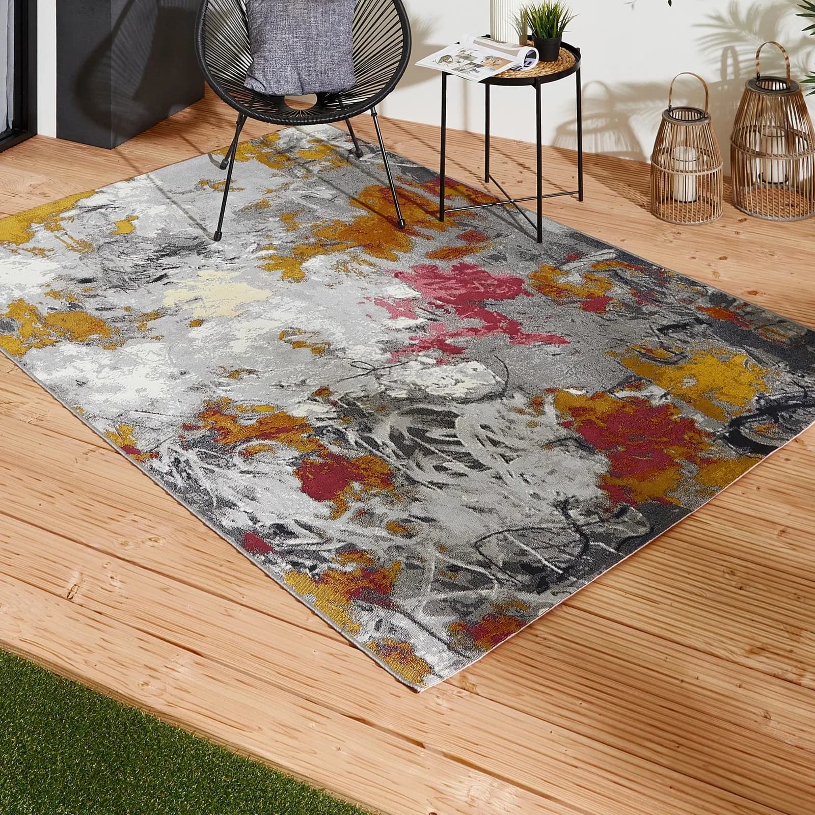 ANDIAMO Teppich Portland Grau Multi In- und Outdoor
