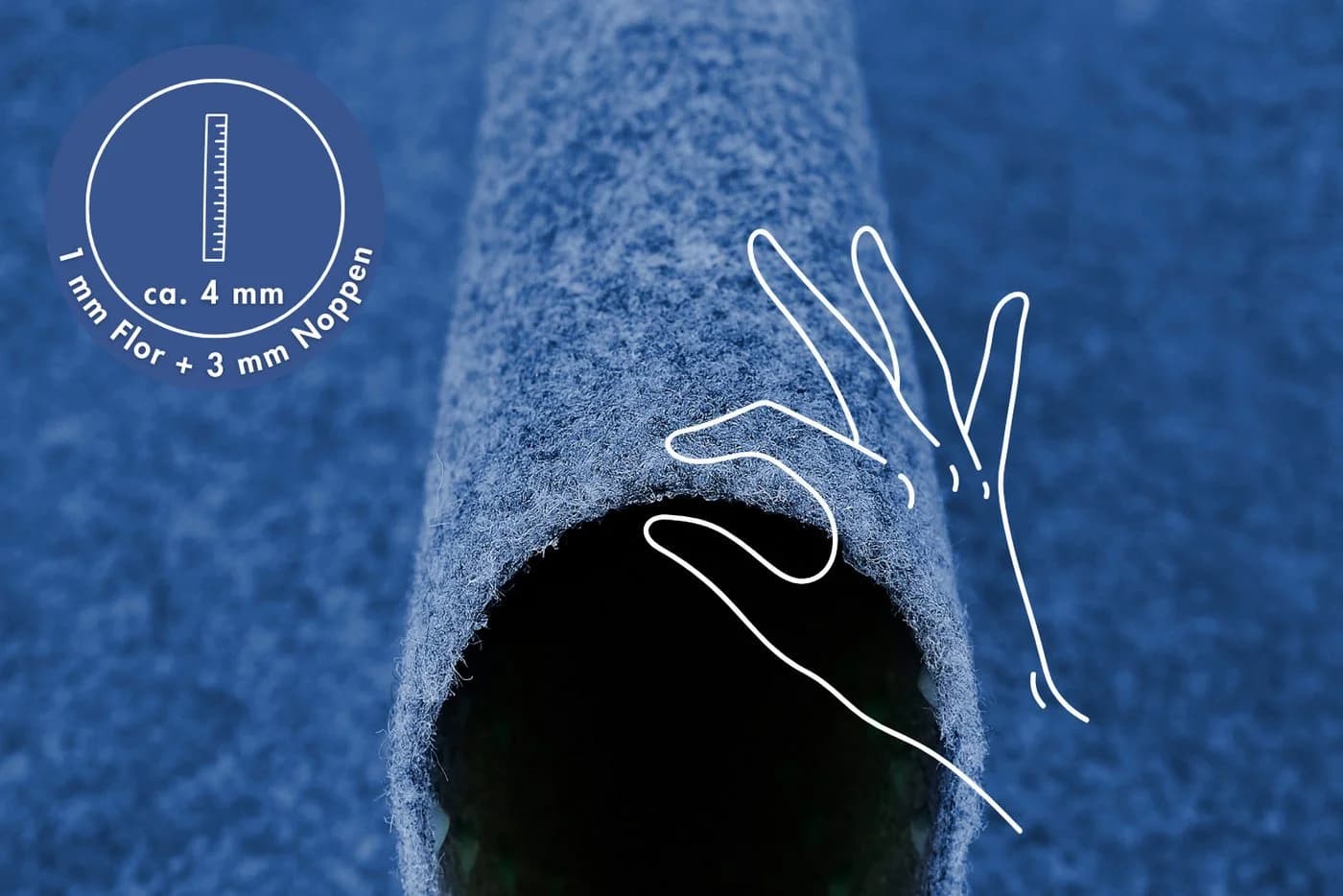 misento Kunstrasen Poolteppich Blau Rund mit Drainage-Noppen - Bild 5