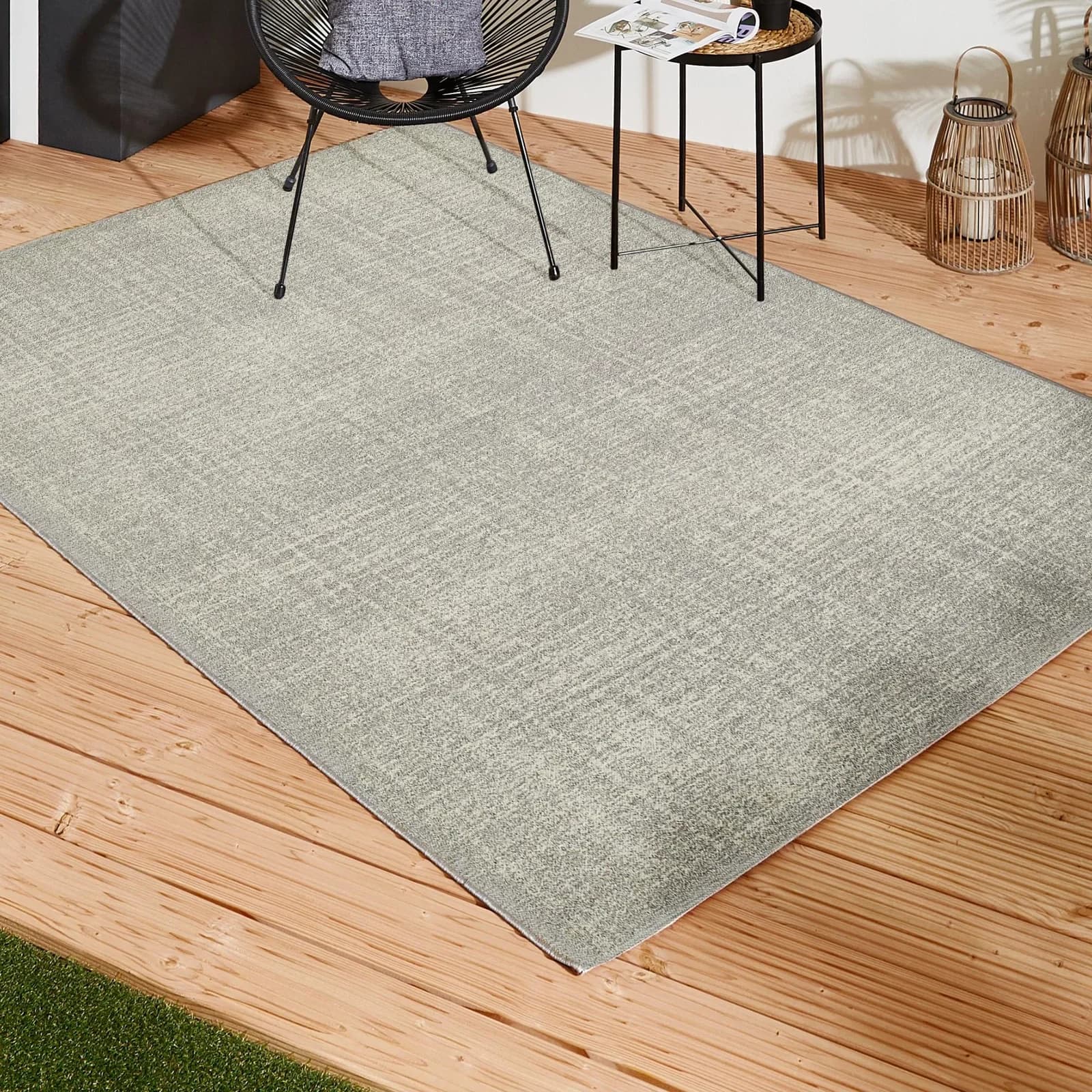 LUXOR LIVING Outdoor-Teppich Patio Elfenbeinfarben 80x150cm Kunstfaser